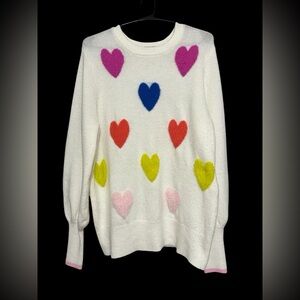 Colorful Heart Pattern Sweater